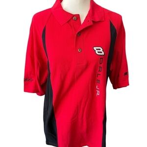 Winners‎ Circle Dale Earnhardt Jr Budweiser Red Black Logo Polo Shirt